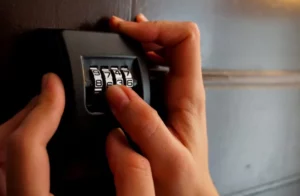 Combination lock - dever locksmith working